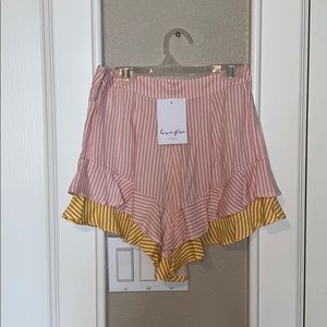 Striped Ruffled Shorts